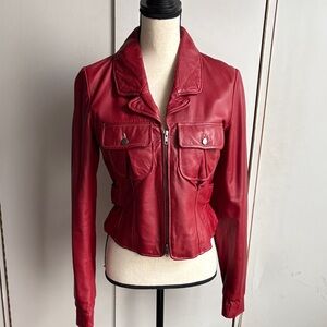 [Tracy Reese] Red Leather Jacket